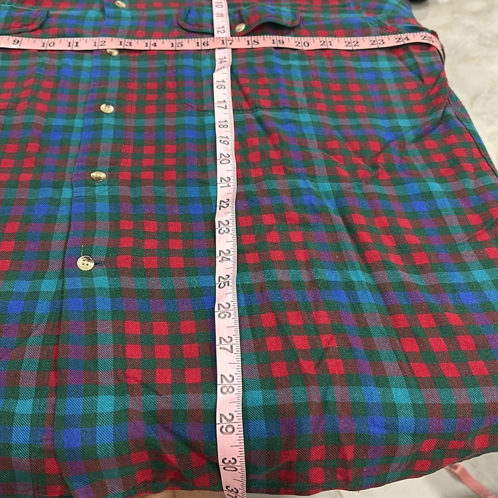 Fil A Fil Colorful Flannel Button Up. Size 43 (35… - image 6